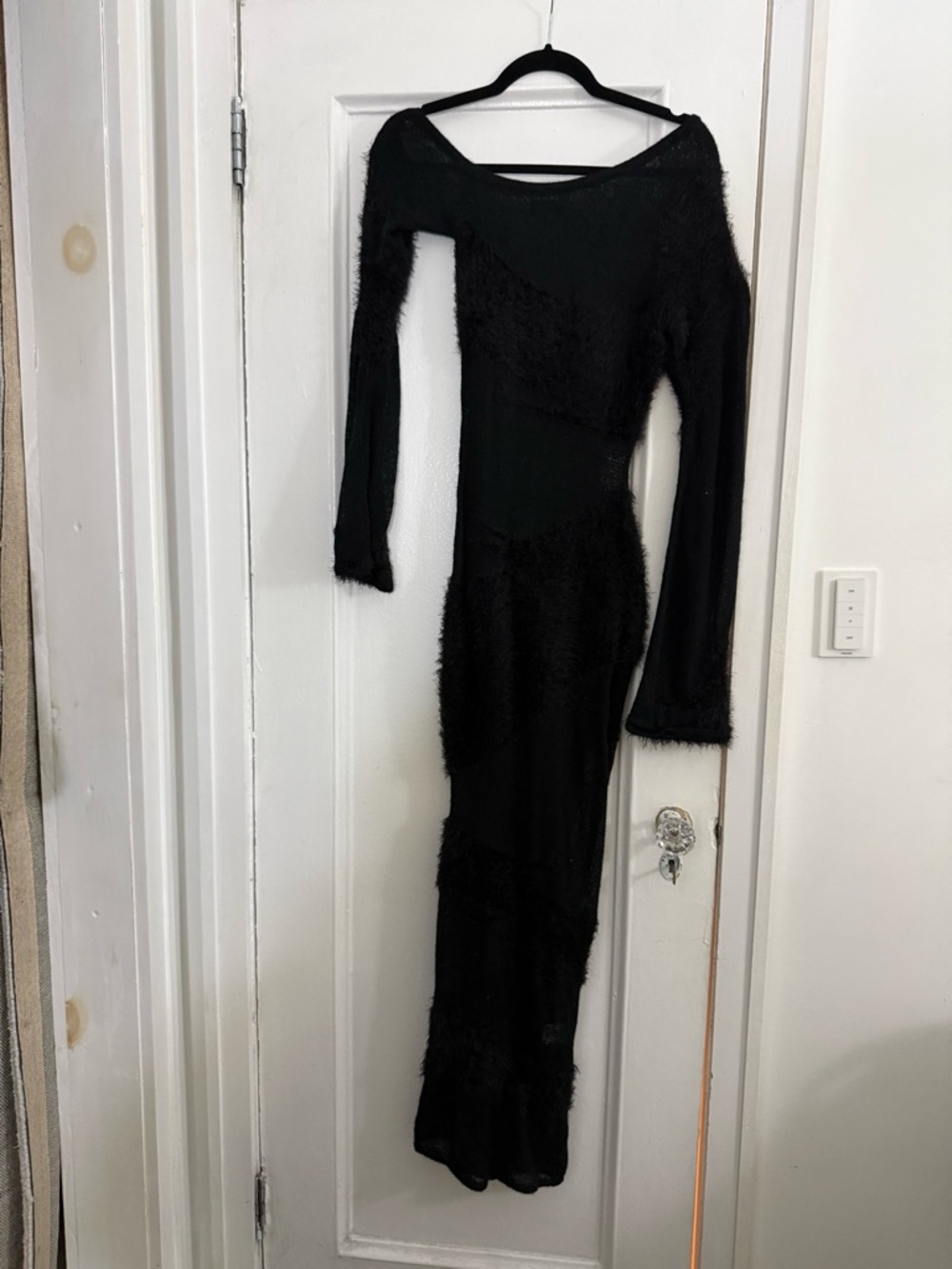 NBD Black Textured Long Sleeve Maxi Dress - Picture 2 of 4
